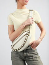 Belt Bag Leather Mila louise White vintage 23689C1-vue-porte