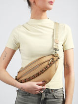 Sac Banane Cuir Mila louise Beige vintage 23689C1-vue-porte