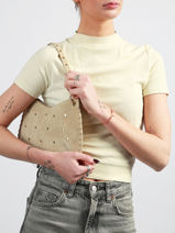 Shoulder Bag Velvet Milano Beige velvet VE25116-vue-porte