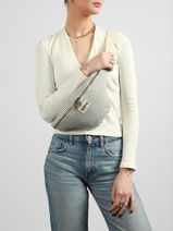 Striped Olivia Belt Bag Hindbag Blue rayures RA-vue-porte