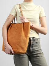 Shoulder Bag Brianna Leather Pieces Brown brianna 17163617-vue-porte