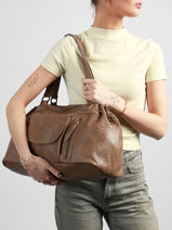 Shoulder Bag Pihanna Leather Pieces Brown pihanna 17076422-vue-porte