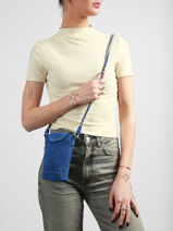 Sac Bandouli�re Brianna Cuir Pieces Bleu brianna 17163616-vue-porte