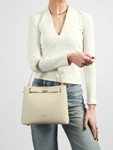 Shoulder Bag Saffiano David jones Beige saffiano CM6829-vue-porte
