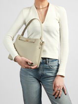 Shoulder Bag Saffiano David jones Beige saffiano CM6829-vue-porte