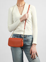 Crossbody Bag Saffiano David jones Orange saffiano CM8419-vue-porte