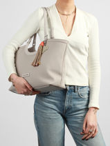 Shoulder Bag Grigri Polyurethane David jones Violet grigri CM8380-vue-porte