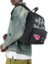 1 Compartment Backpack With 14" Laptop Sleeve Eastpak Black eastpak x keithharing A5BG4KEI-vue-porte