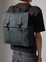 Msn Bag - 1 Compartment Backpack With 15" Laptop Sleeve Rains Blue city 13300-vue-porte