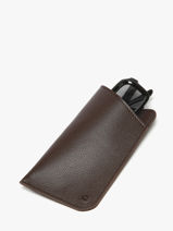Sunglass Case Madras Leather Etrier Brown madras EMAD5017-vue-porte