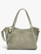 Sac Port� �paule Et Bandouli�re Tresse Miniprix Vert tresse 19753