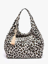 Shoulder Bag Leopard Cotton Miniprix White leopard L