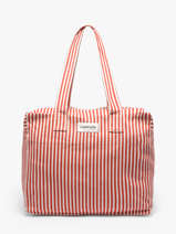 Shoulder Bag C�lestins Striped Recycled Cotton Rivedroite Red spring striped CELESTRI