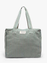 Sac Port� �paule C�lestins A4 Striped Coton Recycl� Rivedroite Vert spring striped CELESTRI