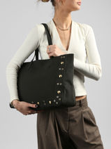 A4 Size Shoulder Bag Eyelet Torrow Beige eyelet TEYE01-vue-porte