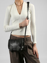 Shoulder Bag Eclipse Leather Paul marius Black eclipse LOULOUS-vue-porte