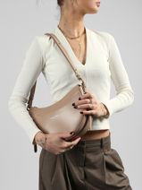 Hobo Bag Suave Ace Leather Lancaster Beige suave ace 28-vue-porte