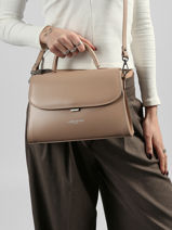 Medium Leather Suave Crossbody Bag Lancaster Beige suave even 17-vue-porte