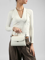 Small Leather Suave Crossbody Bag Lancaster White suave even 16-vue-porte