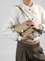 Crossbody Bag Tennis Bliss Leather Lacoste Beige tennis bliss NF5105IT-vue-porte