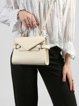 Small Grained Leather Emilie Crossbody Bag Le tanneur White emily TEMI1006-vue-porte