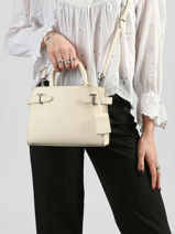 Small Leather Emilie Handbag Le tanneur White emily PB328670-vue-porte