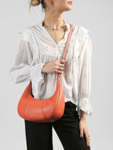 Sac Bandouli�re Juliette Cuir Le tanneur Orange juliette TJET1402-vue-porte