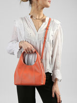 Small Leather Juliette Satchel Le tanneur Orange juliette TJET1000-vue-porte
