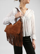 Sac Port� �paule Jess Cuir Vanessa bruno Marron jess 32V40916-vue-porte