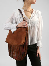 Sac Port� �paule Jess Cuir Vanessa bruno Marron jess 32V40917-vue-porte
