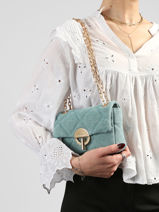 Sac Bandouli�re Moon Lin Vanessa bruno Bleu moon 70V40326-vue-porte
