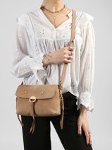 Shoulder Bag Othilia Leather Vanessa bruno Beige othilia 55V40907-vue-porte