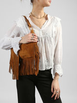 Shoulder Bag Mathilde Leather Vanessa bruno Brown mathilde 12V40922-vue-porte