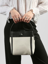 Satchel Hardware Monogram Cotton Calvin klein jeans White hardware monogram 4F3348G-vue-porte