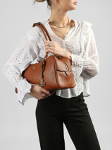 Shoulder Bag Dryden Leather Lauren ralph lauren Brown dryden 31P06068-vue-porte