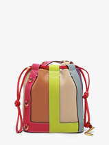 Small Leather Elles Colorblock Bucket Bag Lancel Pink elles A14203