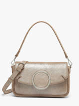 Sac Port� �paule Hiro Glitter Cuir Nathan baume Beige ginkgo 7GT