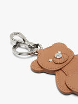 Leather Teddy Keychain Nathan baume Brown original n 100801N-vue-porte