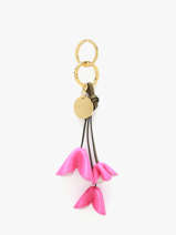 Leather Tutti Fleuri Bag Charm Lancel Pink charms A14117