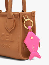 Leather Funny Fish Bag Charm Lancel Pink charms A14200-vue-porte