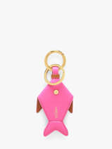 Leather Funny Fish Bag Charm Lancel Pink charms A14200