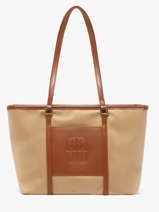 Small Nylon Fran Tote Bag Laurent david Beige ld bags 53