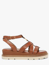 Sandals In Leather Tamaris Brown women 46