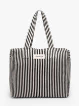 Shoulder Bag C�lestins Striped Recycled Cotton Rivedroite Black spring striped CELESTRI
