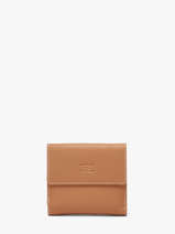 Leather Caviar Compact Wallet Crinkles Brown caviar 14068