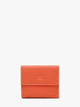 Leather Caviar Compact Wallet Crinkles Orange caviar 14068
