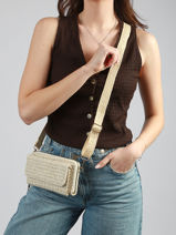 Ccrossbody Wallet Miniprix Beige raphia 1460-vue-porte