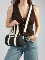Sac Bandouli�re Amour Toile Coton Miniprix Noir amour toile 8084-vue-porte