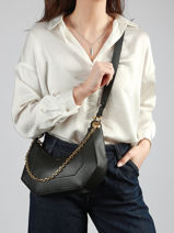 Shoulder Bag Croisette Leather Lancel Black croisette A13987-vue-porte