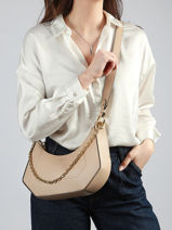 Shoulder Bag Croisette Leather Lancel Beige croisette A13987-vue-porte